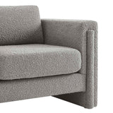 Modway Furniture Visible Boucle Fabric Armchair Light Gray 36 x 41.5 x 33