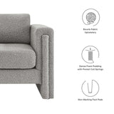 Modway Furniture Visible Boucle Fabric Armchair Light Gray 36 x 41.5 x 33