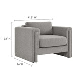Modway Furniture Visible Boucle Fabric Armchair Light Gray 36 x 41.5 x 33