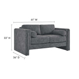 Modway Furniture Visible Fabric Loveseat Gray 36 x 61 x 33