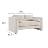 Modway Furniture Visible Fabric Loveseat Ivory 36 x 61 x 33