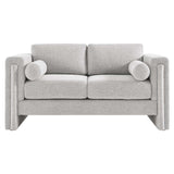 Modway Furniture Visible Fabric Loveseat Light Gray 36 x 61 x 33