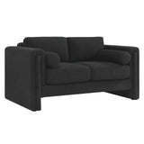 Modway Furniture Visible Boucle Fabric Loveseat Black 36 x 61 x 33