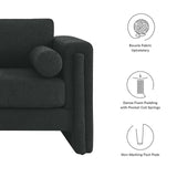 Modway Furniture Visible Boucle Fabric Loveseat Black 36 x 61 x 33