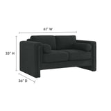 Modway Furniture Visible Boucle Fabric Loveseat Black 36 x 61 x 33