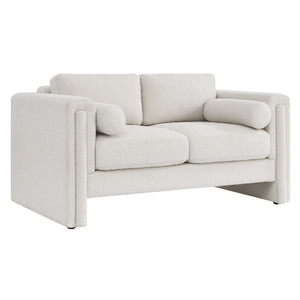 Modway Furniture Visible Boucle Fabric Loveseat Ivory 36 x 61 x 33