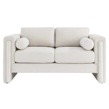 Modway Furniture Visible Boucle Fabric Loveseat Ivory 36 x 61 x 33