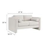 Modway Furniture Visible Boucle Fabric Loveseat Ivory 36 x 61 x 33