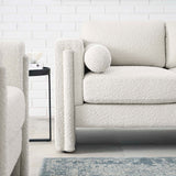 Modway Furniture Visible Boucle Fabric Loveseat Ivory 36 x 61 x 33