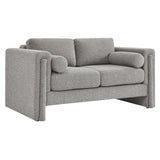 Modway Furniture Visible Boucle Fabric Loveseat Light Gray 36 x 61 x 33