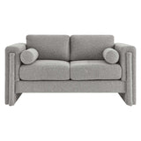 Modway Furniture Visible Boucle Fabric Loveseat Light Gray 36 x 61 x 33