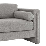 Modway Furniture Visible Boucle Fabric Loveseat Light Gray 36 x 61 x 33