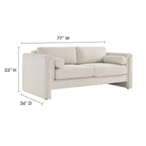 Modway Furniture Visible Fabric Sofa Ivory 36 x 77 x 33