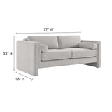 Modway Furniture Visible Fabric Sofa Light Gray 36 x 77 x 33