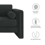 Modway Furniture Visible Boucle Fabric Sofa Black 36 x 77 x 33