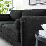 Modway Furniture Visible Boucle Fabric Sofa Black 36 x 77 x 33