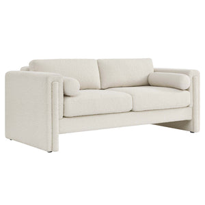 Modway Furniture Visible Boucle Fabric Sofa Ivory 36 x 77 x 33