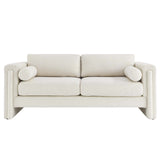 Modway Furniture Visible Boucle Fabric Sofa Ivory 36 x 77 x 33