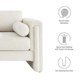 Modway Furniture Visible Boucle Fabric Sofa Ivory 36 x 77 x 33