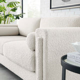 Modway Furniture Visible Boucle Fabric Sofa Ivory 36 x 77 x 33