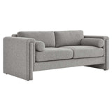 Modway Furniture Visible Boucle Fabric Sofa Light Gray 36 x 77 x 33