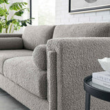 Modway Furniture Visible Boucle Fabric Sofa Light Gray 36 x 77 x 33