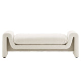 Modway Furniture Waverly Boucle Fabric Bench Ivory 20 x 60 x 20