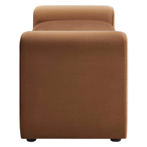Modway Furniture Waverly Performance Velvet Bench - Sculptural Accent Seating for Modern Living & Stylish Spaces Brown EEI-6380-BRN