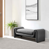 Modway Furniture Waverly Performance Velvet Bench Gray 20 x 60 x 20