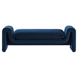 Modway Furniture Waverly Performance Velvet Bench Midnight Blue 20 x 60 x 20