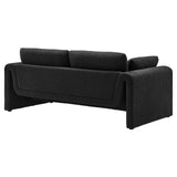 Modway Furniture Waverly Boucle Fabric Sofa Black 38 x 76.5 x 30.5