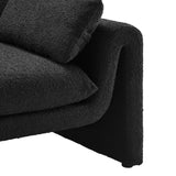 Modway Furniture Waverly Boucle Fabric Sofa Black 38 x 76.5 x 30.5