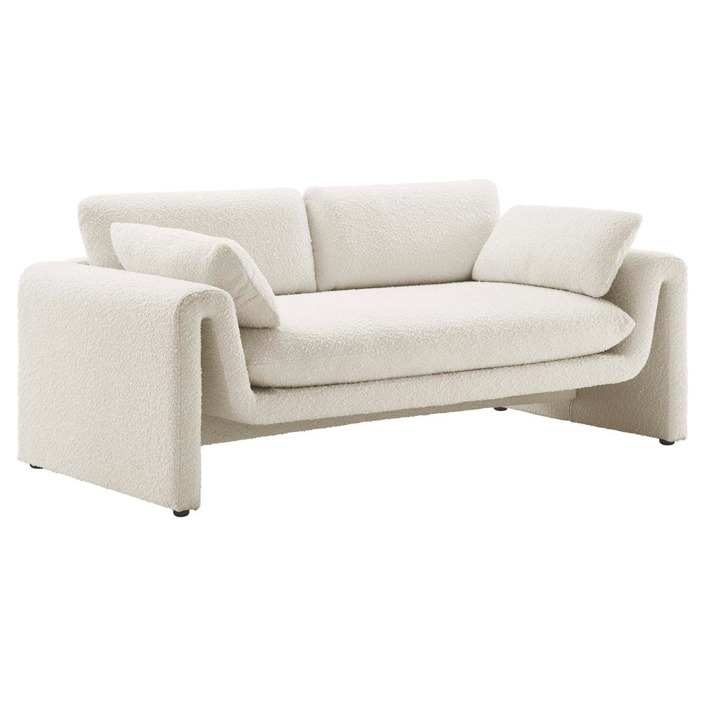 Modway Furniture Waverly Boucle Fabric Sofa by Modway - Chic Ivory Design with Removable Covers & Plush Comfort EEI-6381-IVO
