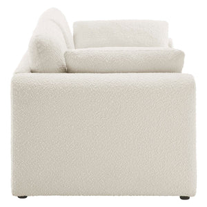 Modway Furniture Waverly Boucle Fabric Sofa by Modway - Chic Ivory Design with Removable Covers & Plush Comfort EEI-6381-IVO