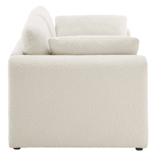 Modway Furniture Waverly Boucle Fabric Sofa by Modway - Chic Ivory Design with Removable Covers & Plush Comfort EEI-6381-IVO