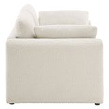 Modway Furniture Waverly Boucle Fabric Sofa Ivory 38 x 76.5 x 30.5