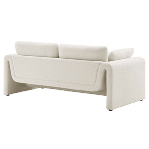 Modway Furniture Waverly Boucle Fabric Sofa by Modway - Chic Ivory Design with Removable Covers & Plush Comfort EEI-6381-IVO