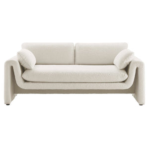 Modway Furniture Waverly Boucle Fabric Sofa by Modway - Chic Ivory Design with Removable Covers & Plush Comfort EEI-6381-IVO