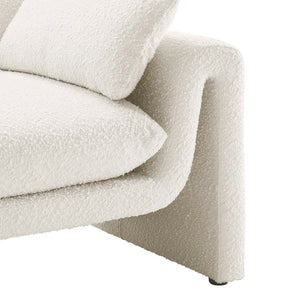 Modway Furniture Waverly Boucle Fabric Sofa by Modway - Chic Ivory Design with Removable Covers & Plush Comfort EEI-6381-IVO