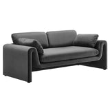 Modway Furniture Waverly Performance Velvet Sofa Gray 38 x 76.5 x 30.5