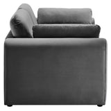 Modway Furniture Waverly Performance Velvet Sofa Gray 38 x 76.5 x 30.5