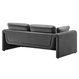 Modway Furniture Waverly Performance Velvet Sofa Gray 38 x 76.5 x 30.5