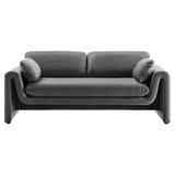 Modway Furniture Waverly Performance Velvet Sofa Gray 38 x 76.5 x 30.5