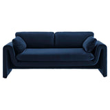 Modway Furniture Waverly Performance Velvet Sofa Midnight Blue 38 x 76.5 x 30.5