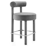 Modway Furniture Toulouse Performance Velvet Counter Stool Gray Silver 23 x 23 x 36