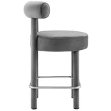 Modway Furniture Toulouse Performance Velvet Counter Stool Gray Silver 23 x 23 x 36