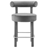 Modway Furniture Toulouse Performance Velvet Counter Stool Gray Silver 23 x 23 x 36