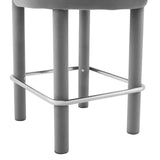 Modway Furniture Toulouse Performance Velvet Counter Stool Gray Silver 23 x 23 x 36