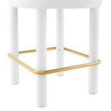 Modway Furniture Toulouse Performance Velvet Counter Stool White Gold 23 x 23 x 36