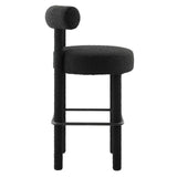 Modway Furniture Toulouse Boucle Fabric Bar Stool Black Black 23 x 23 x 40
